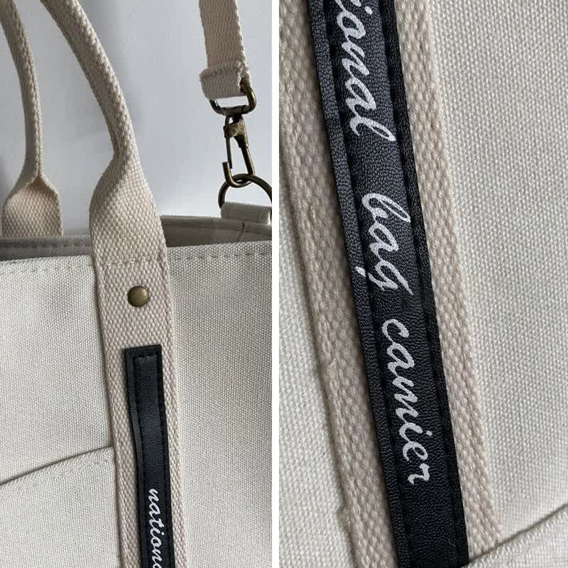 Laptop Tote Handtasche Canvas Schultertasche Aktentasche für Reisen Büro Schule