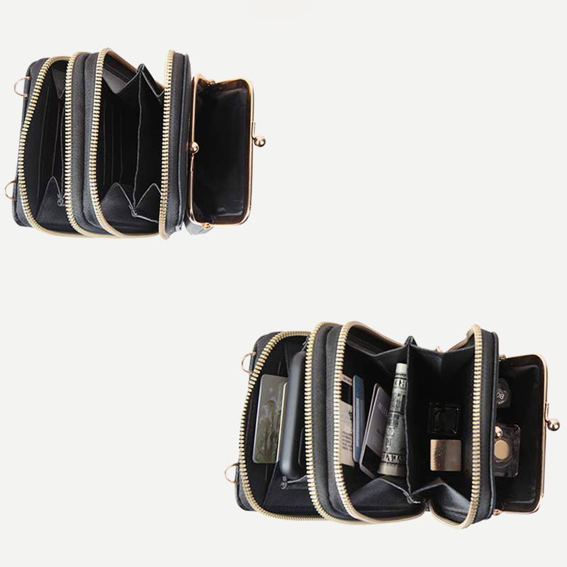 Kleine Crossbody-Handy-Geldbörse für Damen, leichte Mini-Umhängetasche