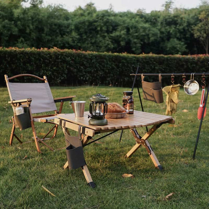 Tragbarer Outdoor-Lederstuhl-Armlehnen-Organizer Bottler-Halter für Camping-Reisen