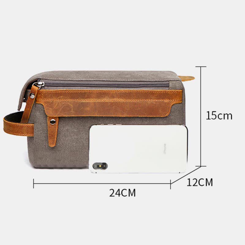 Retro-Aufbewahrungstasche aus Segeltuch, Make-up-Tasche, Reise-Kulturtasche für Damen und Herren