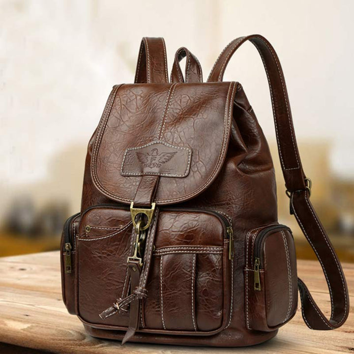 Veganer Lederrucksack für Damen, Vintage, Damen und Mädchen, lässiger Tagesrucksack