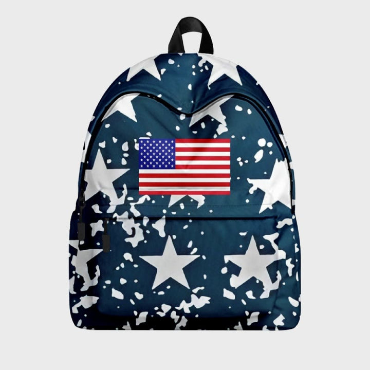 Rucksack für Teenager mit amerikanischem Flaggendruck, für Outdoor, Camping, Studium, Tagesrucksack