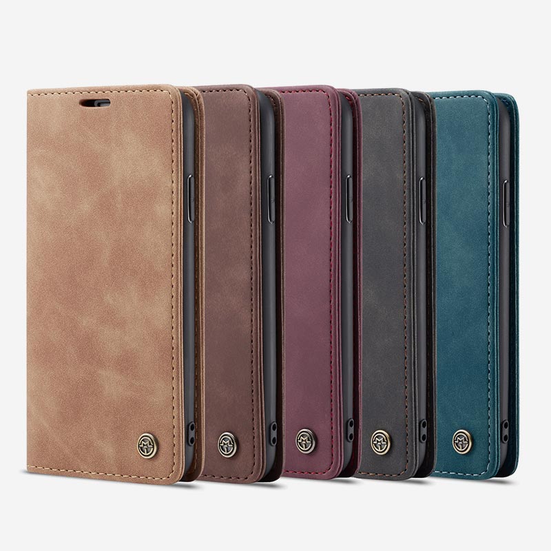 Leder-Handytasche, Handytasche für iPhone, Samsung, mit Kartenhalter, Geldscheinfach