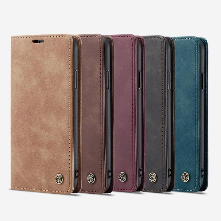 Leder-Handytasche, Handytasche für iPhone, Samsung, mit Kartenhalter, Geldscheinfach
