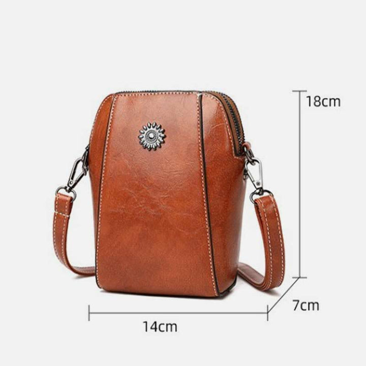 Weiche Leder-Telefontasche für Damen Crossbody Mini Bag