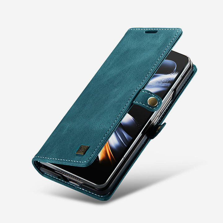 Klappbare Telefonhülle aus Schleifleder mit magnetischer Saugnapf-Schutzhülle