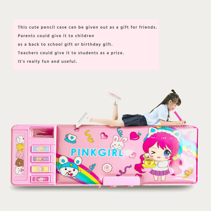 Federmäppchen für Kinder, Kunststoff, Codeschloss, Cartoon-Design