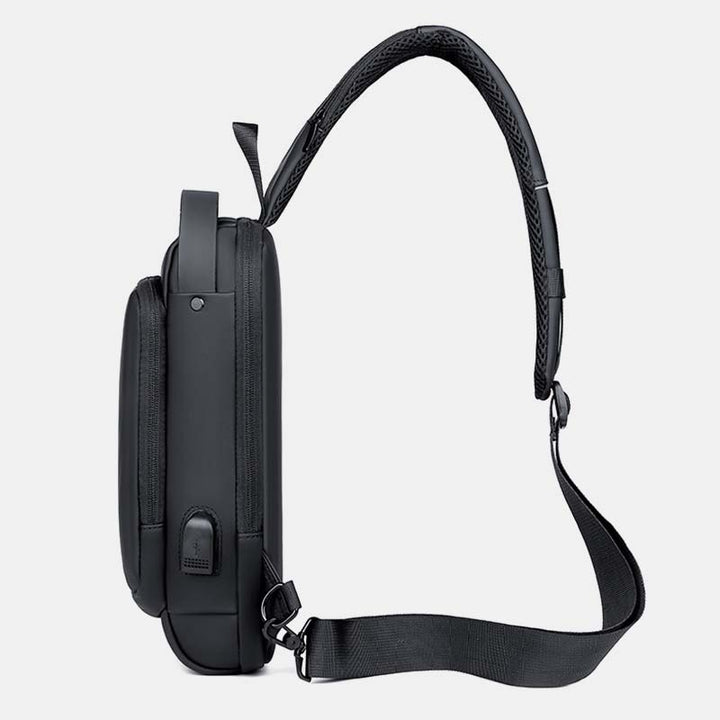 Diebstahlsichere, wasserdichte, lässige Schultertasche mit großem Fassungsvermögen, USB-Ladeanschluss und Reflektorstreifen