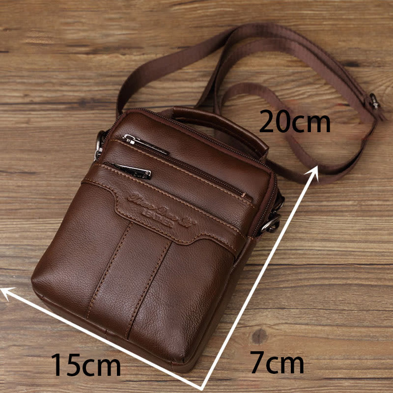 Umhängetasche für Herren im Vintage-Stil, Umhängetasche aus sanftem Leder