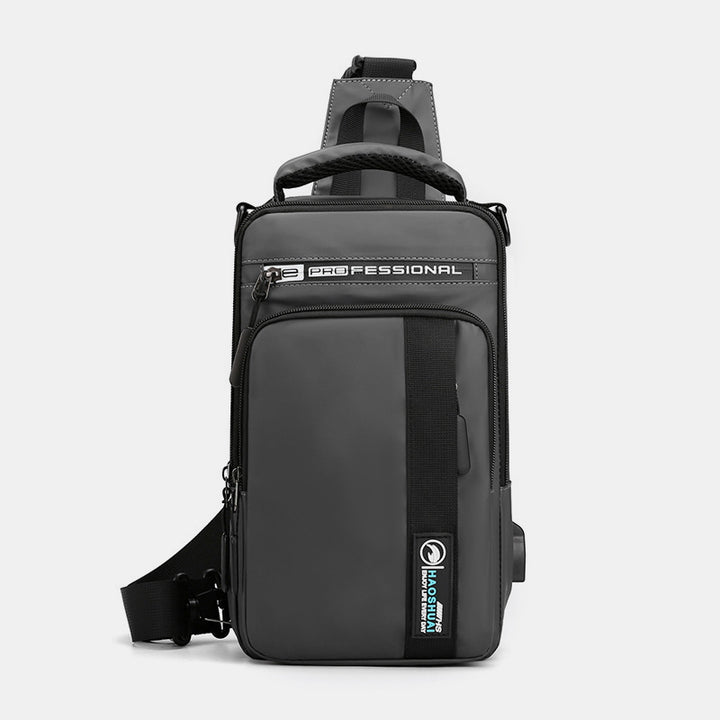 Leichte klassische Schultertasche mit mehreren Taschen und USB-Ladeanschluss für 4 Verwendungszwecke