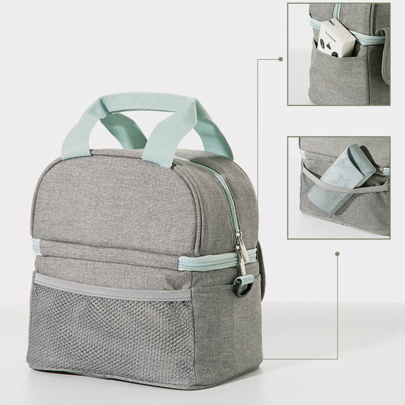 Isolierte Babyflaschentasche, Mamatasche, Kühltasche für Muttermilch mit konturiertem Eisbeutel