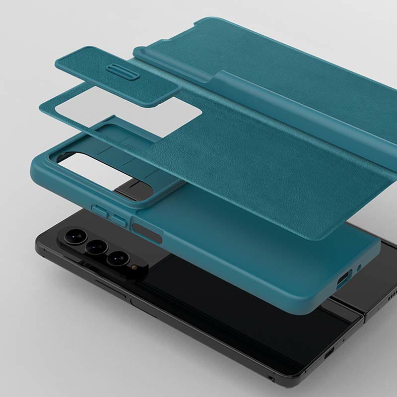 Leder-Handyhülle für Samsung Galaxy Z Fold 4 5G mit S Pen-Hülle