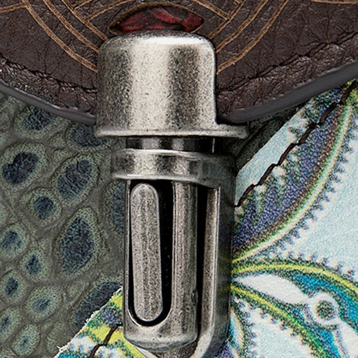 Handytasche für Damen, Vintage, Folk-Custom, Umhängetasche aus Rindsleder