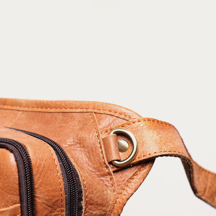 Gürteltasche für Herren aus Leder für Outdoor-Sportarten, multifunktionale Telefontasche