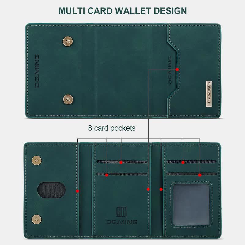 2 in 1 magnetische Brieftasche Handyhülle für iPhone PU Leder Trifold Brieftasche Hülle