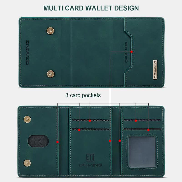 2 in 1 magnetische Brieftasche Handyhülle für iPhone PU Leder Trifold Brieftasche Hülle