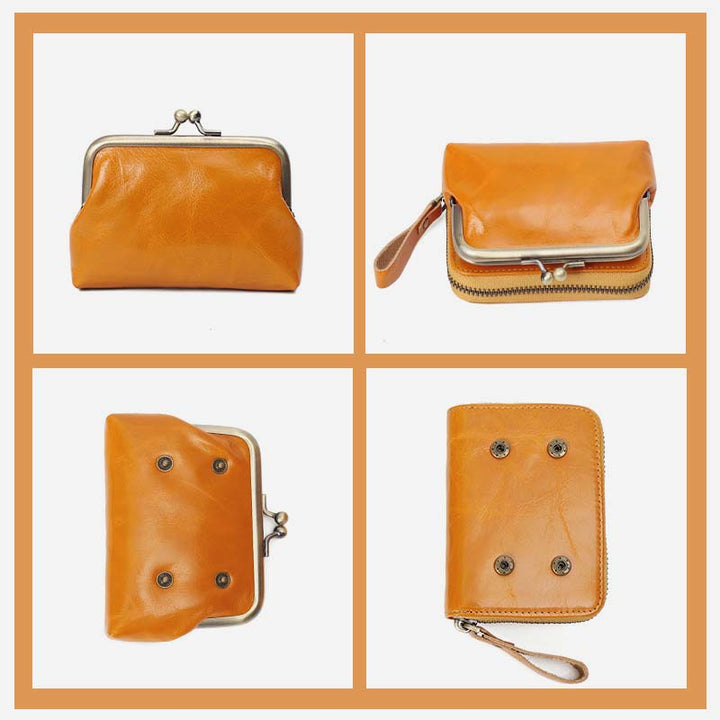 Retro-Kartenetui, Münzgeldbörse, Geldbörse, Mini-Handtasche mit Reißverschluss für Damen - image 6