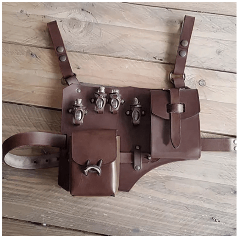 Gürteltasche für Damen, für Outdoor-Camping-Kostüm, Leder, Hüfttasche