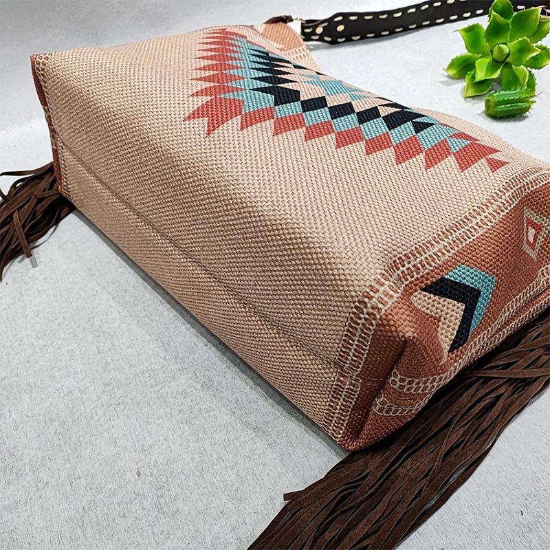 Damen-Einkaufstasche, modisch, böhmische Quaste, Umhängetasche, Vintage-Boho-Handtaschen