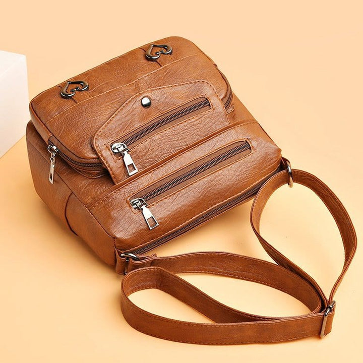 Herz Dekor Umhängetasche Retro Kunstleder Damen Schultertasche