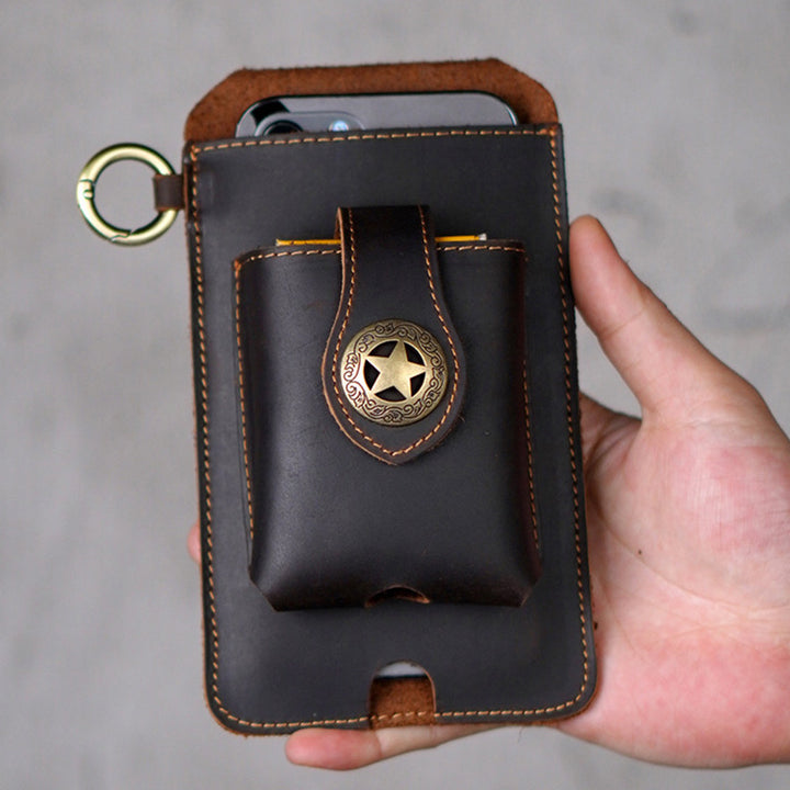 Echtes Leder Telefon Holster Universal Handy Halter Mit Gürtel Schleife