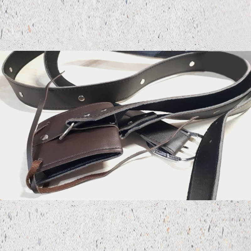 Ledergürtel Schwertholster für Cosplay Nieten verstellbares Holster