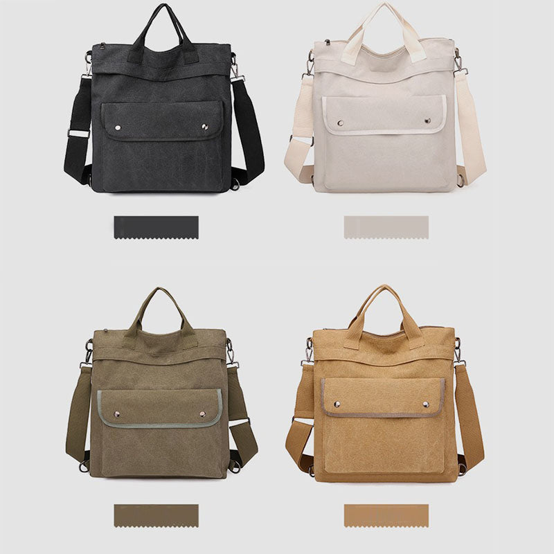 Multifunktionale Canvas-Handtasche mit großem Fassungsvermögen, Rucksack für Damen und Herren, Umhängetasche