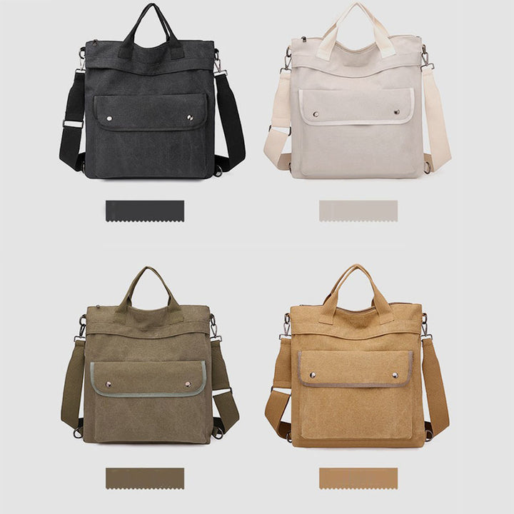 Multifunktionale Canvas-Handtasche mit großem Fassungsvermögen, Rucksack für Damen und Herren, Umhängetasche