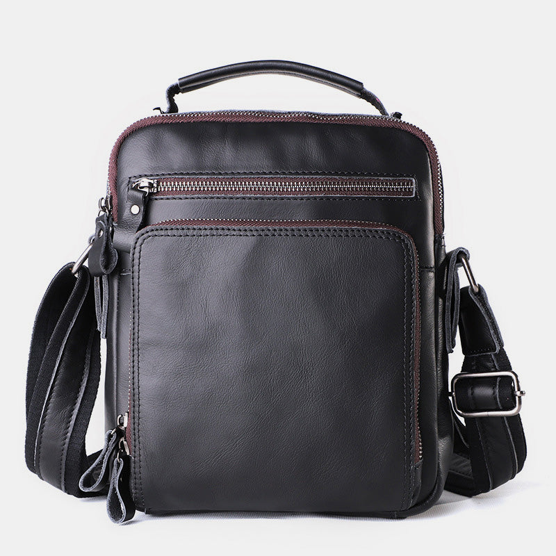Kleine Umhängetasche für Herren, mehrere Taschen, echtes Leder, Umhängetasche