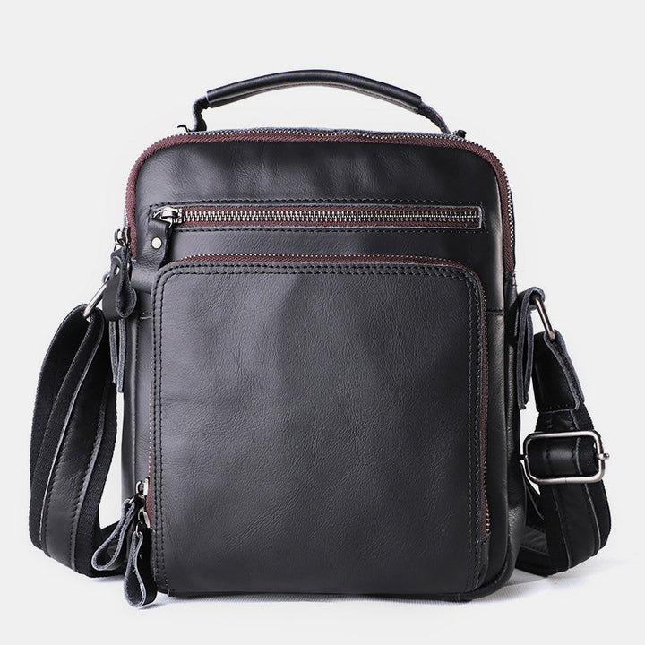 Kleine Umhängetasche für Herren, mehrere Taschen, echtes Leder, Umhängetasche