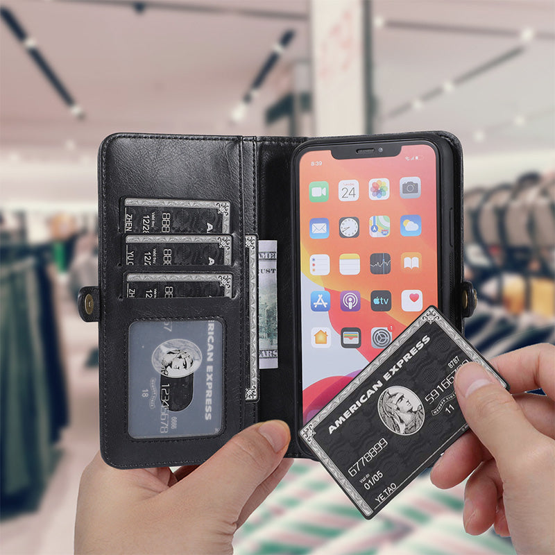 Multifunktionale abnehmbare magnetische Leder-Telefonhülle für iPhone16/15/14/13