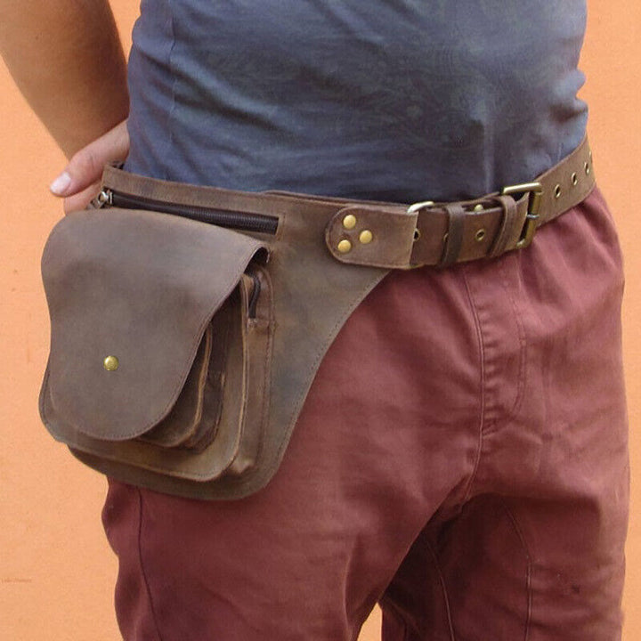 Einfarbige Herren-Hüfttasche, minimalistische Punk-Outdoor-Gürteltasche