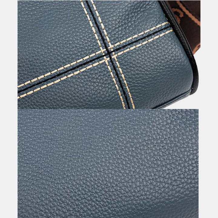 Kleine Umhängetasche aus echtem Leder mit drei Fächern, Schultertasche für Damen
