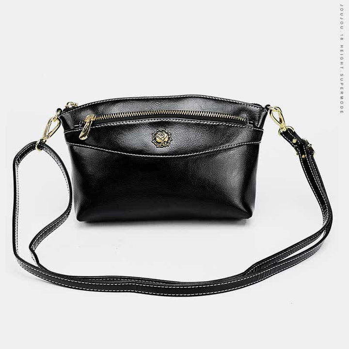 Retro-Umhängetasche aus echtem Leder für Damen, geräumige kleine Handytasche