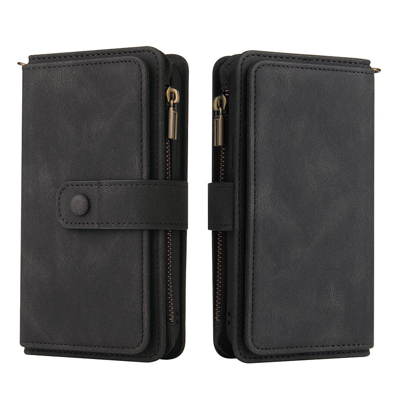 2-in-1-Geldbörsenhülle Handyhülle für Samsung Z Fold 3 4 Armband Reißverschluss Kartenhalter