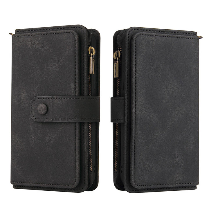 2-in-1-Geldbörsenhülle Handyhülle für Samsung Z Fold 3 4 Armband Reißverschluss Kartenhalter