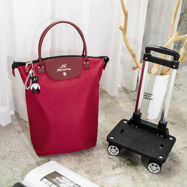 Multifunktionaler tragbarer Trolley für Frauen Abnehmbare Tragetasche mit Klapprad