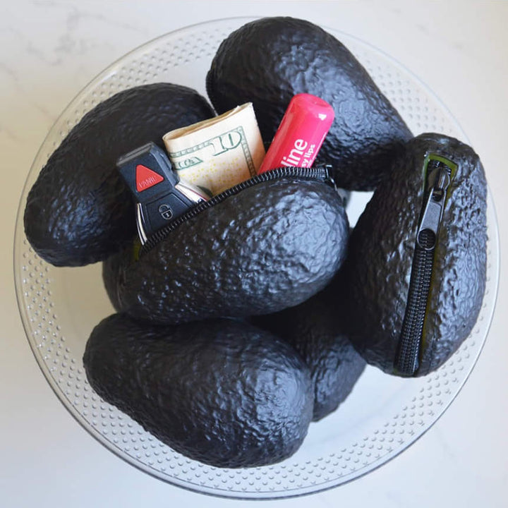 Kreative Geldbörse, lebendige Cartoon-Avocado-Form, Geldbörsentasche