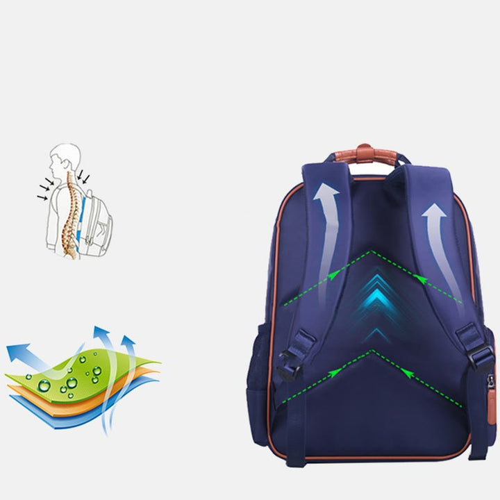 Rucksack für Schulkinder, großes Fassungsvermögen, wasserdichter Tagesrucksack aus Stoff