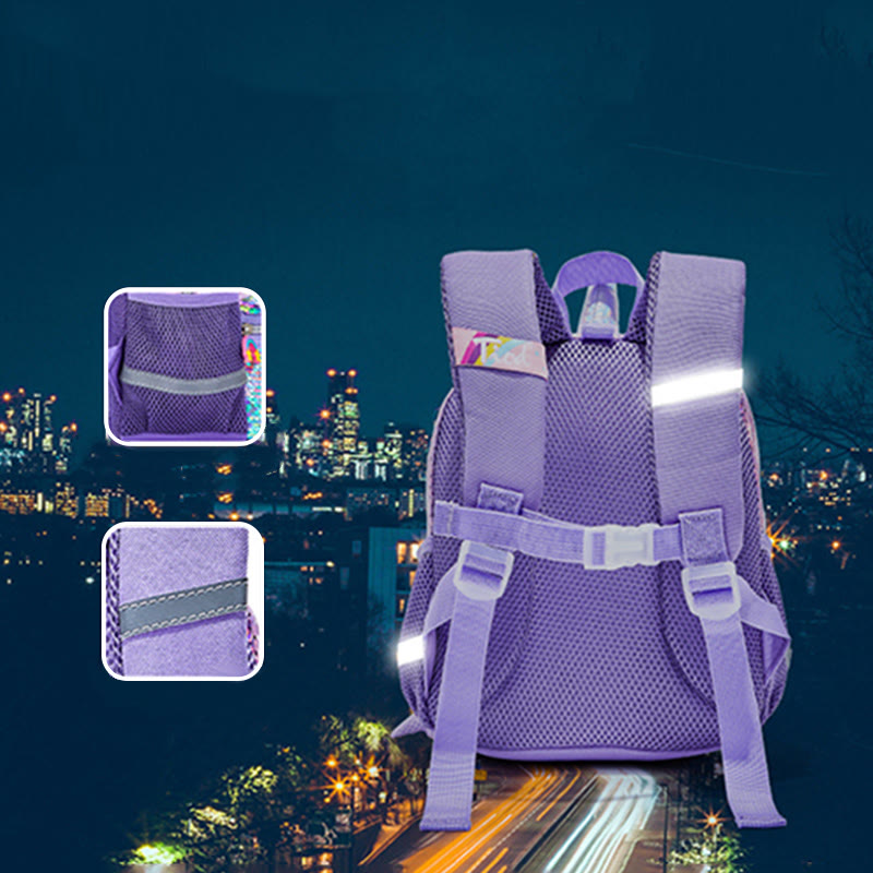Rucksack für Kindergartenkinder, Laser Glitter Regenbogen Einhorn, kleine Schultasche