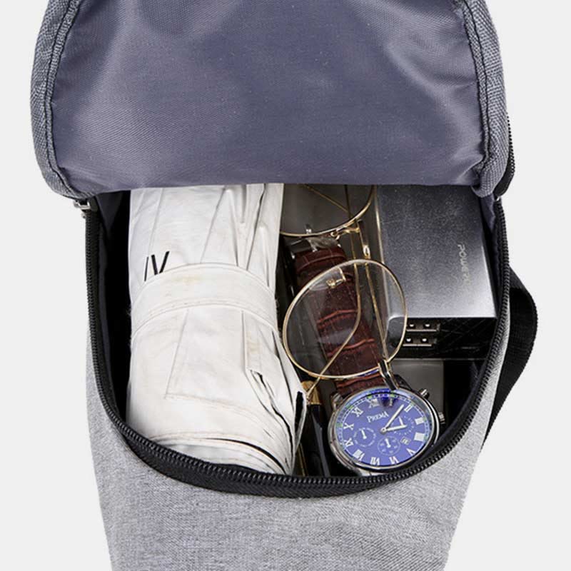 Sling Bag für Herren, leichte, graue Umhängetasche zum Wandern