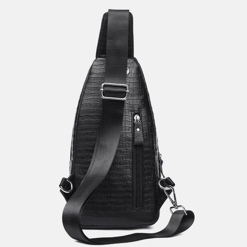 Krokodilleder Sling Bag Brust Rucksack Outdoor Reisen Wandern Sport Daypacks