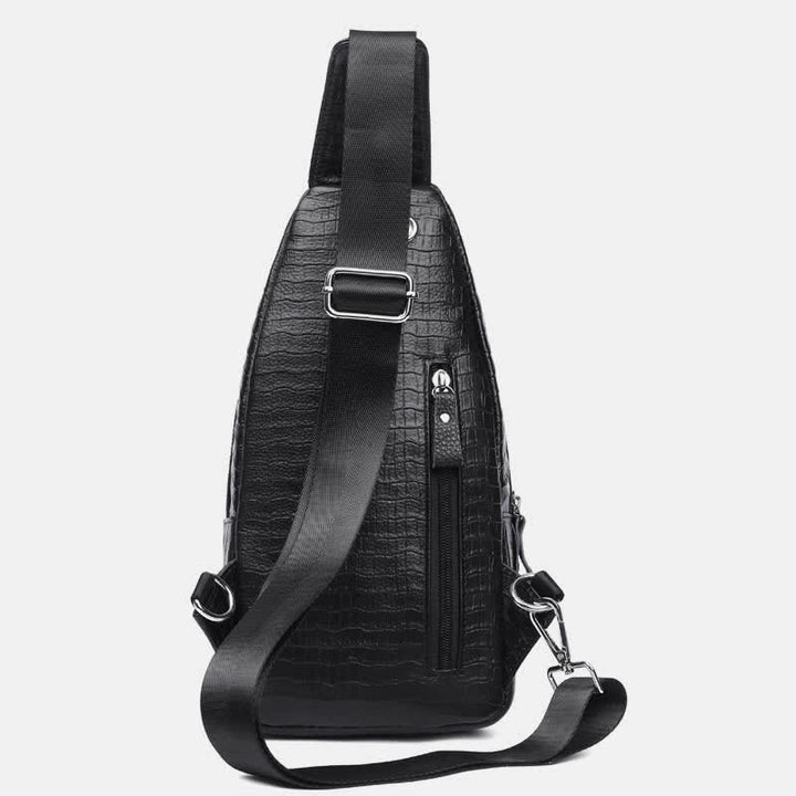 Krokodilleder Sling Bag Brust Rucksack Outdoor Reisen Wandern Sport Daypacks