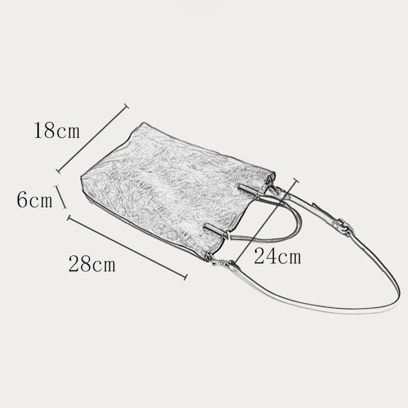 Handgemachte Umhängetasche für Frauen Retro einfache Textur Shouder Tasche