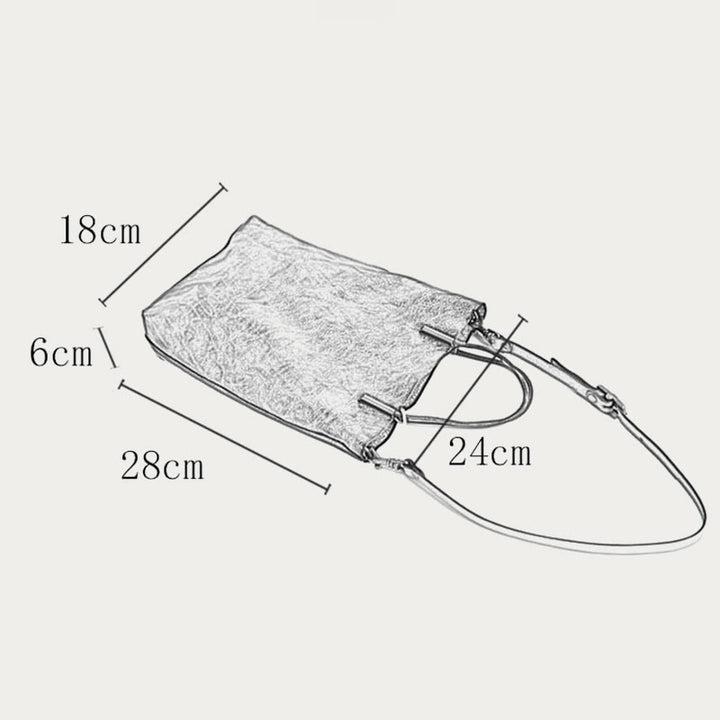Handgemachte Umhängetasche für Frauen Retro einfache Textur Shouder Tasche