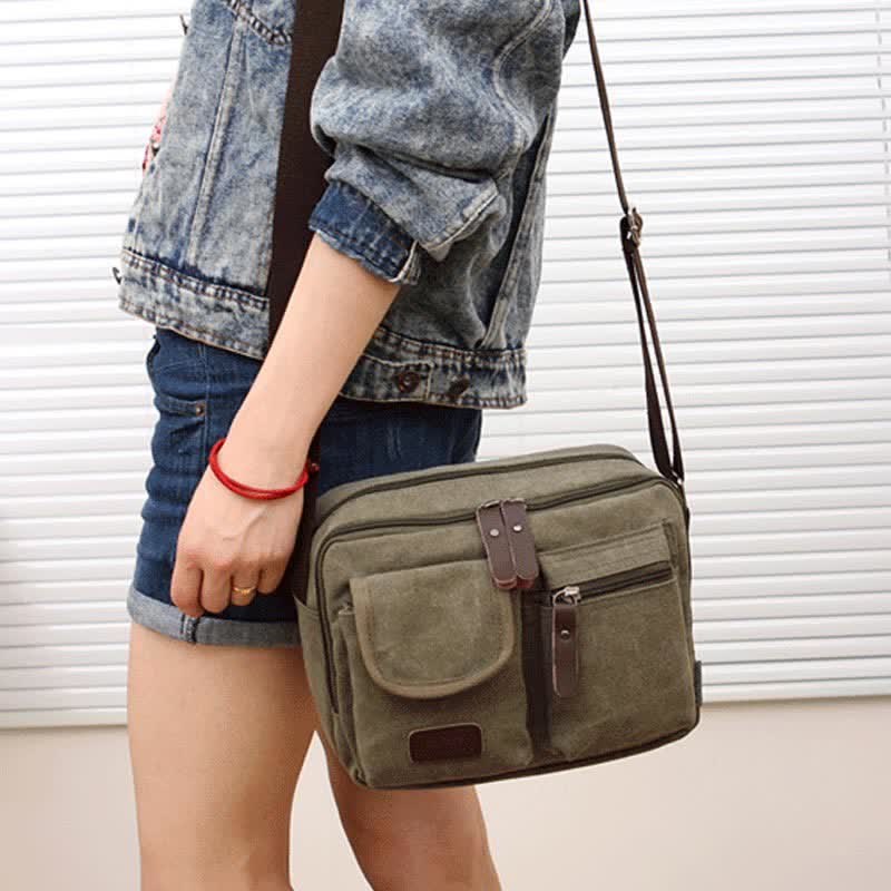 Retro Herren Canvas Messner Bag Casual Satchel Umhängetasche Schultertasche