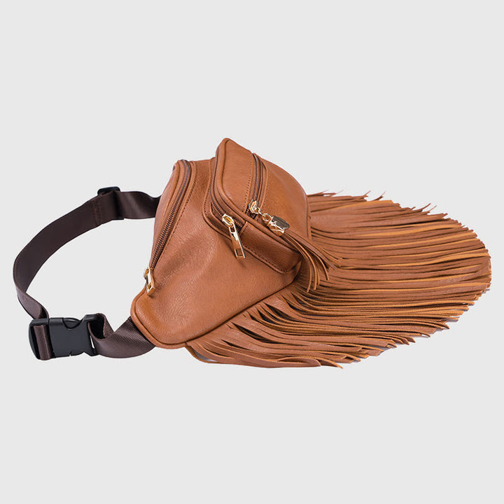 Gürteltasche für Damen, multifunktionale Umhängetasche mit Quaste für den Außenbereich