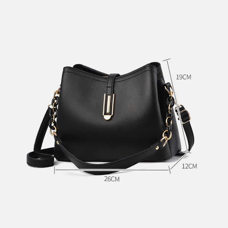 Umhängetasche für Damen, elegante Handtasche aus PU mit großem Fassungsvermögen