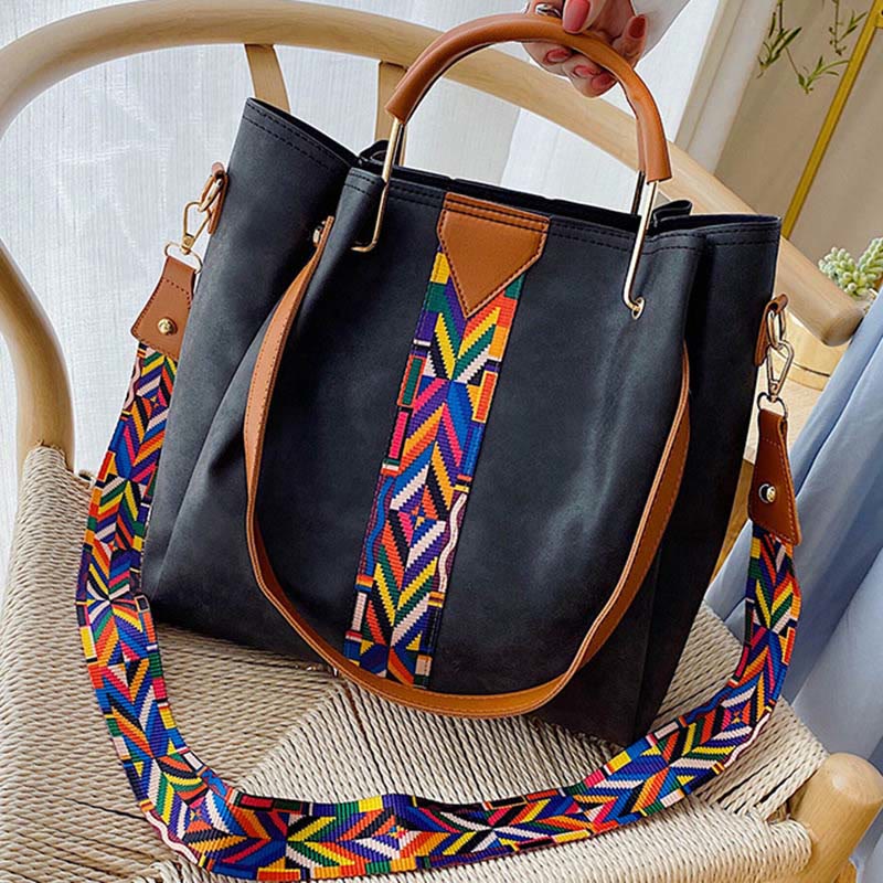 Top-Griff-Tasche für Damen, Vintage, mattiert, große Kapazität, zweiteilige Umhängetasche