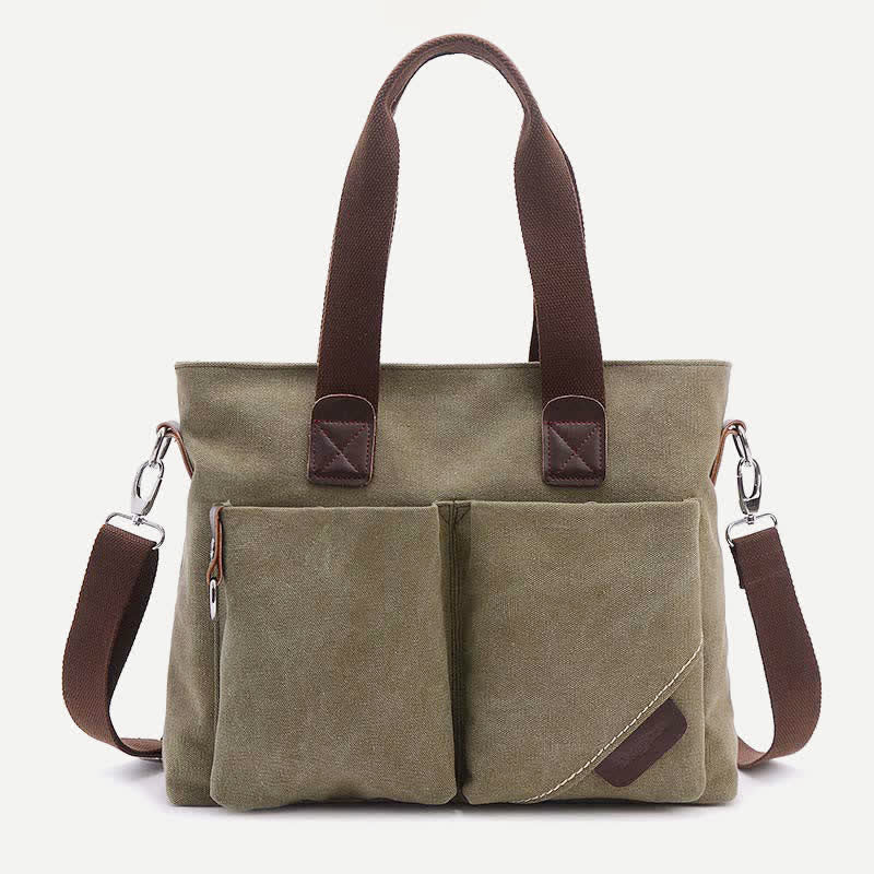 Canvas-Umhängetasche für Damen und Herren, Retro, lässige Handtasche, Arbeitstasche